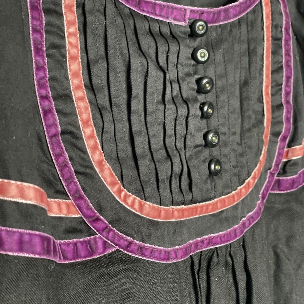 Mango MNG Black Tiered Long Sleeve Ribbon Dress Size XS - Picture 4 of 9